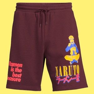 Men’s Naruto Shippuden Anime Star Mid Rise Jogger Shorts. 3XL (48/50). NWT.